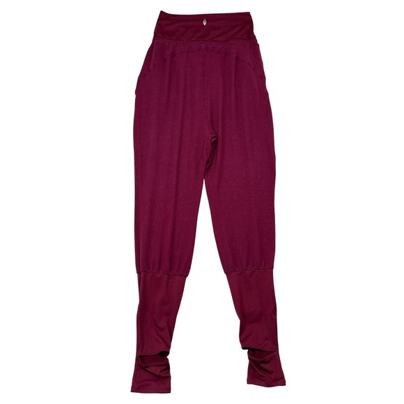 Free People Meditate Me Pants Large Red High Rise Yoga FP Movement Harem - Picture 2 of 10